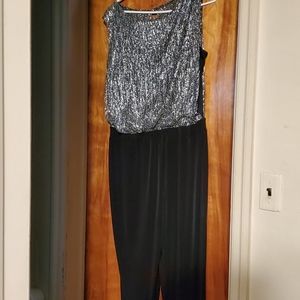 Black and silver one piece Jumpsuit
